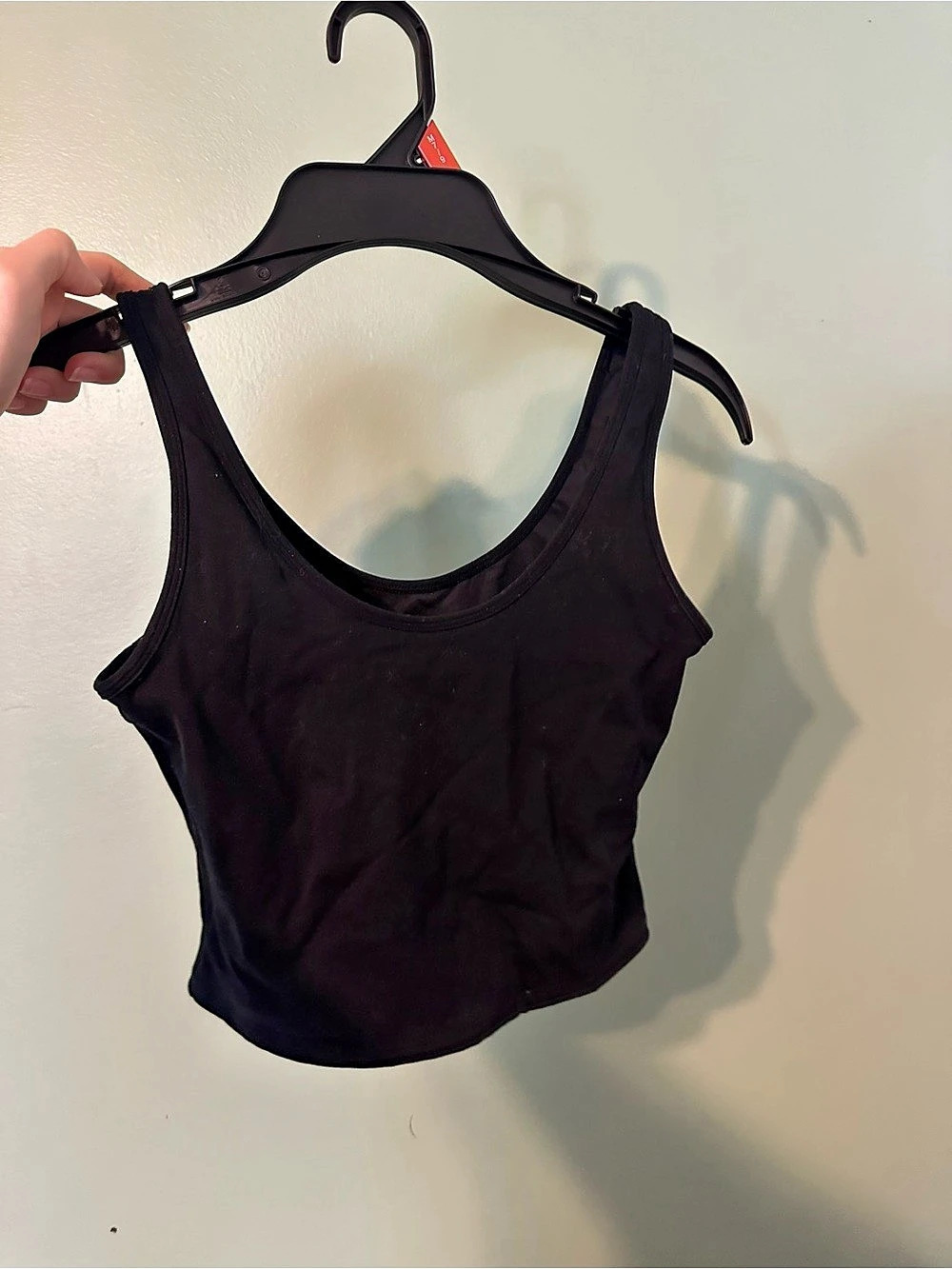 Klassy Network Black Tank Top built in bra Size Medium Like New